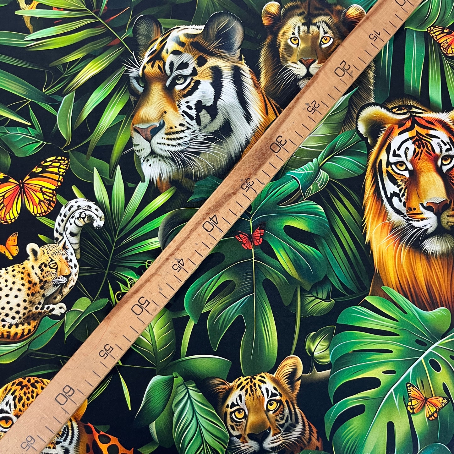 Tissu Popeline Coton 240cm — Seigneurs de la Jungle Félins & Tropiques | Exclusivité MyTissus
