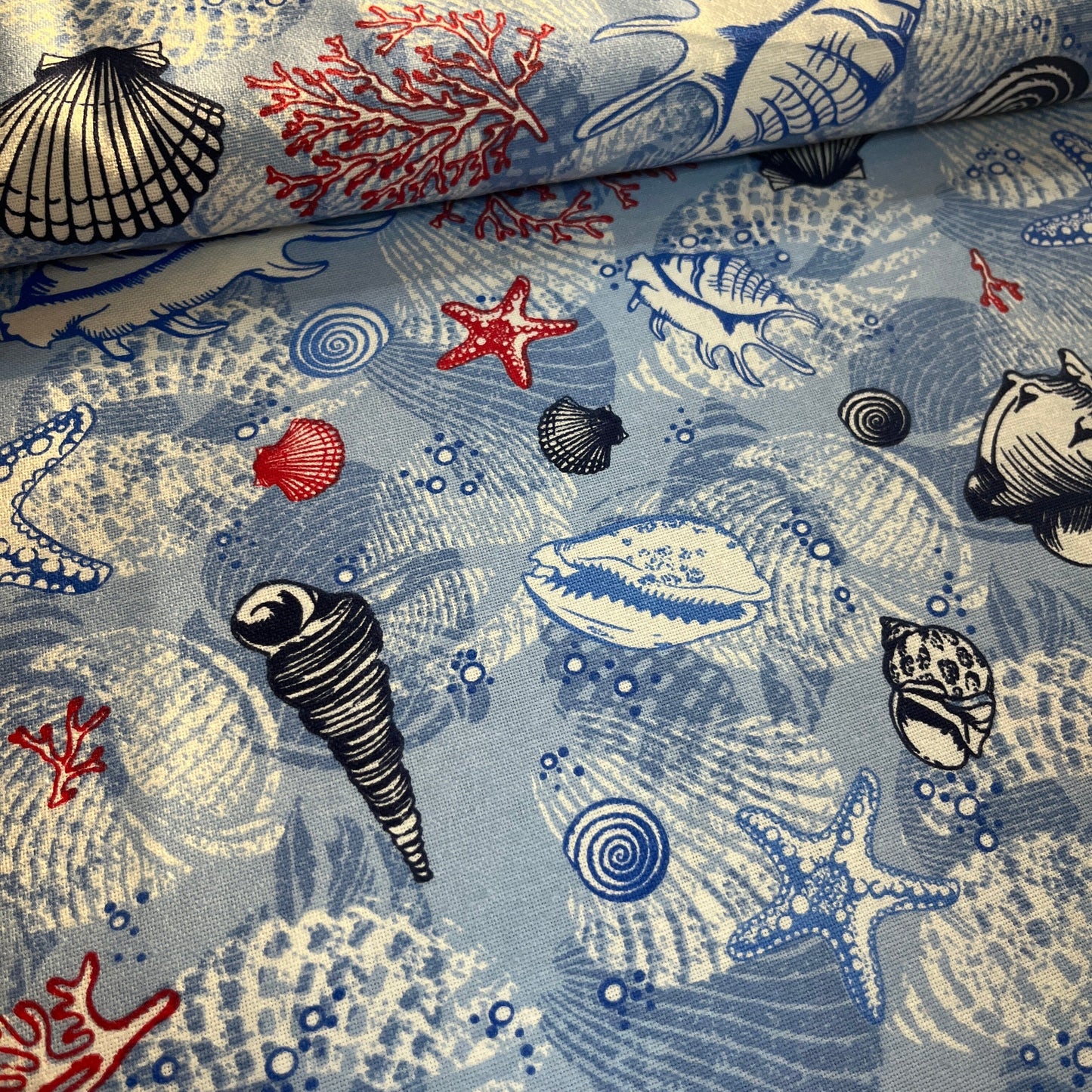 Toile Déperlante Premium - Fonds Marins Tissu Ameublement MYTISSUS