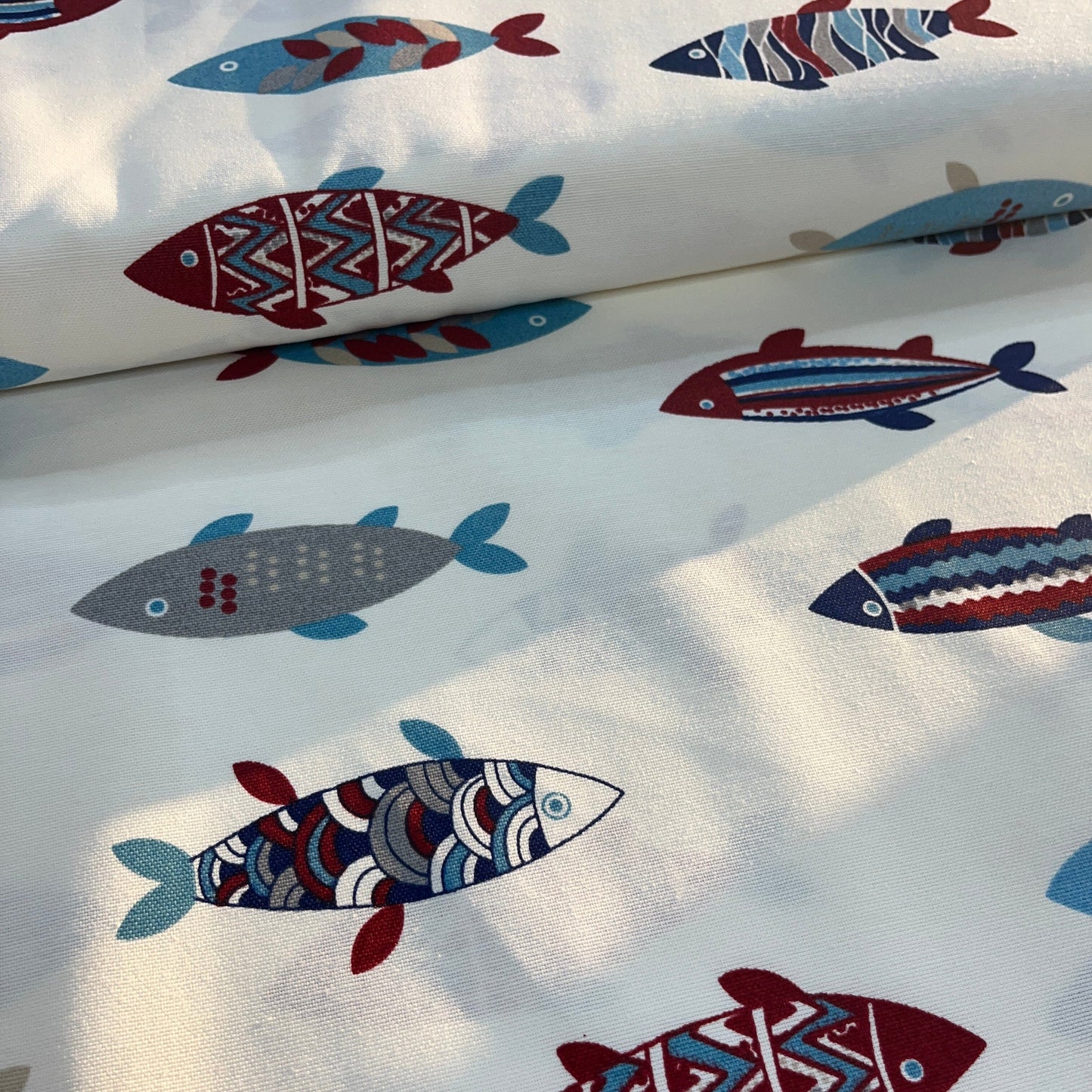 Toile Déperlante Premium - Poissons Tissu Ameublement MYTISSUS