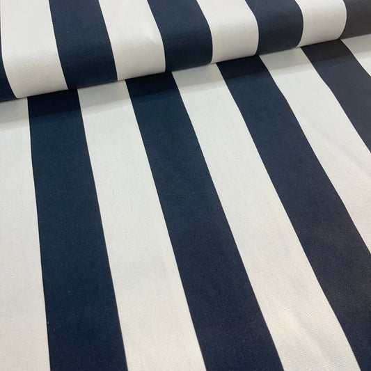 Toile Déperlante Premium - Rayures Marines MYTISSUS