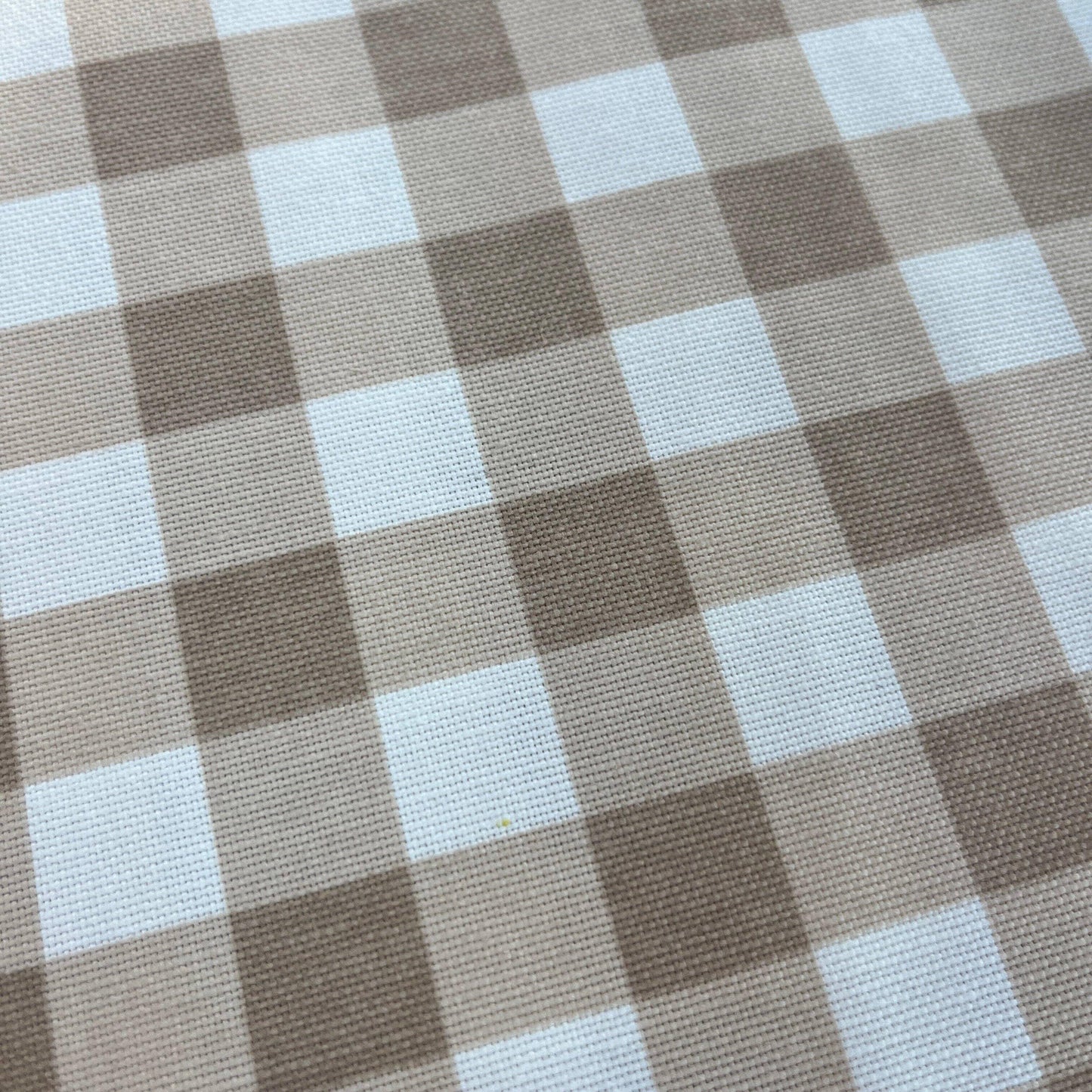 Toile Déperlante Premium - Vichy Beige - MYTISSUS