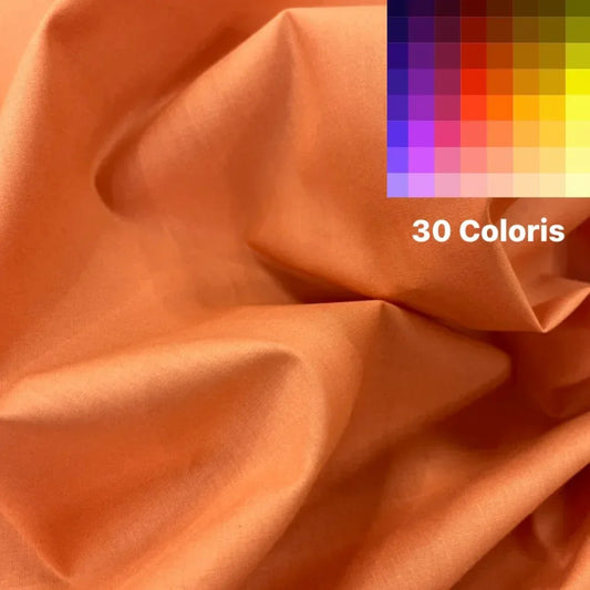 Popeline de Coton Unie 240cm - 30 Couleurs - Qualité Pro - Oeko-Tex - Lavable 90°C - MYTISSUS