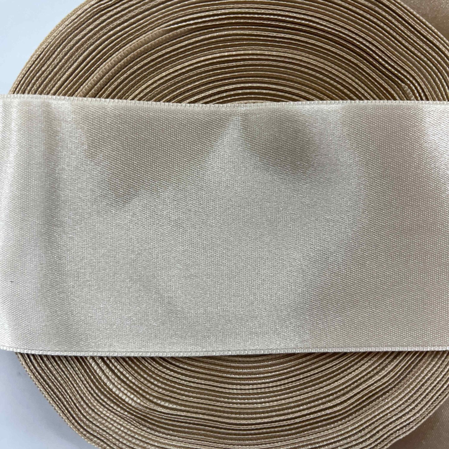 Grand Ruban Satin Couture Pro - Largeur 60mm (6cm) - Haute Résistance & Anti-Effilochage-Ruban-MYTISSUS-Beige-MYTISSUS