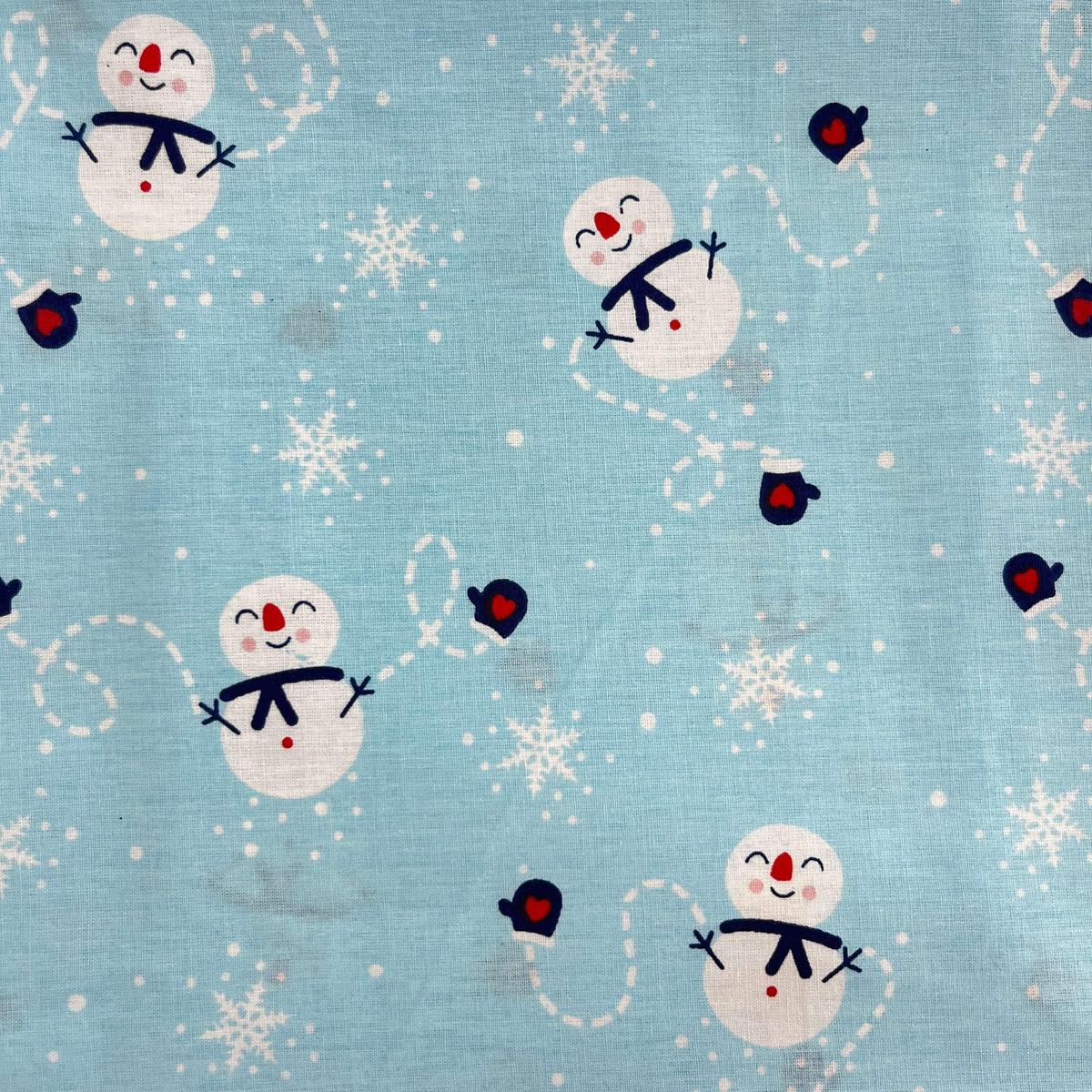 Coupon 100 % Coton 1m x 1m20 - Bonhomme de Neige - 7,77 €-Boutique MyTissus Marckolsheim Alsace