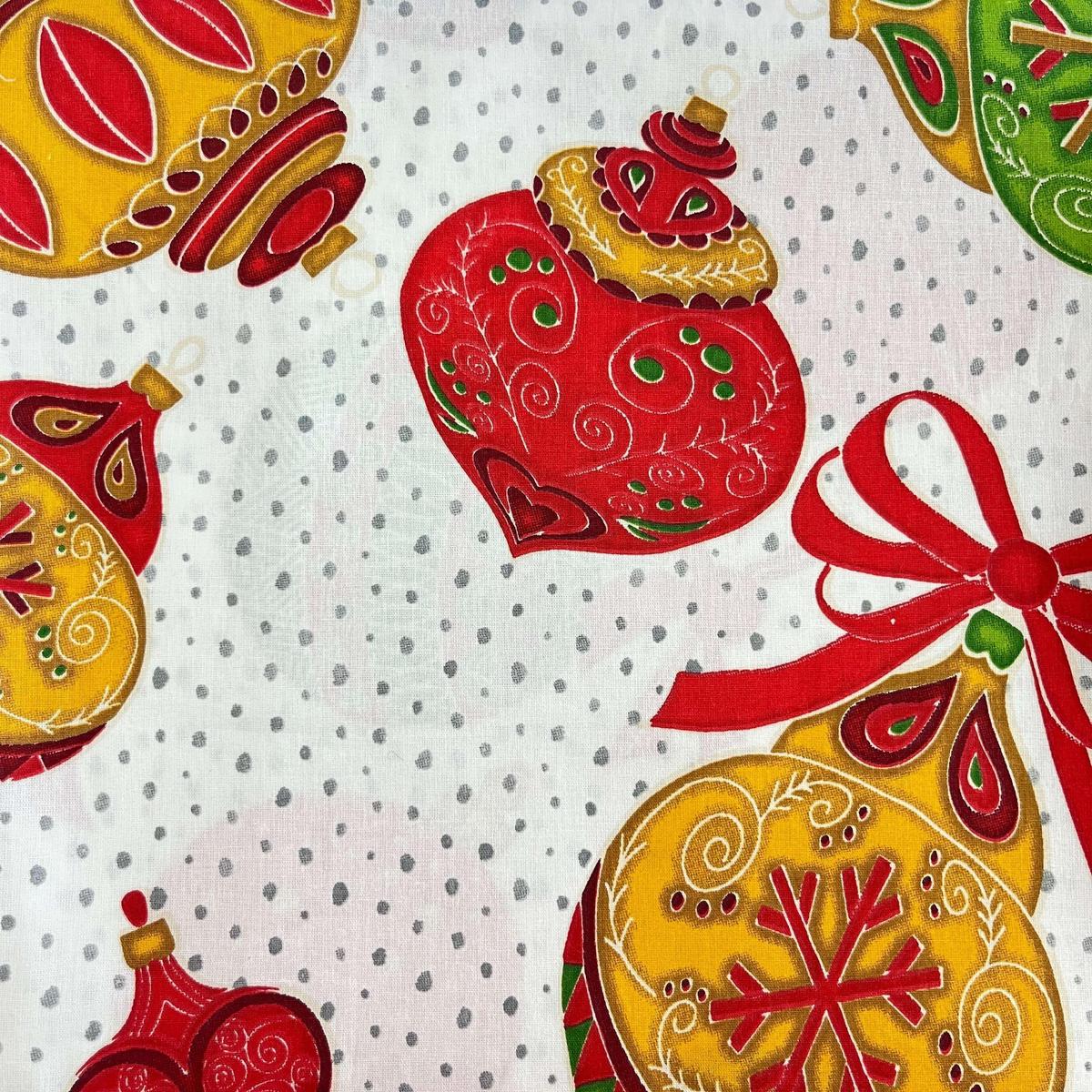 Coupon 100 % Coton 1m x 1m20 - Boules de Noël - 7,77 €-Boutique MyTissus Marckolsheim Alsace