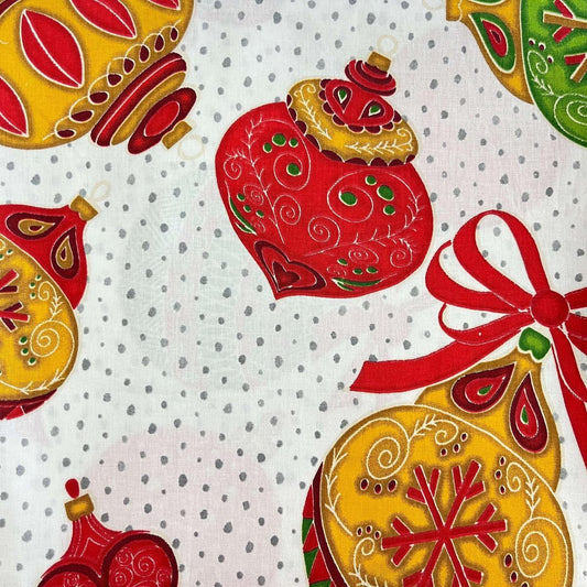 Coupon 100 % Coton 1m x 1m20 - Boules de Noël - 7,77 €-Boutique MyTissus Marckolsheim Alsace