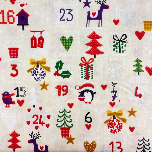 Coupon 100 % Coton 1m x 1m20 - Calendrier de l'Avent - 7,77 €-Boutique MyTissus Marckolsheim Alsace