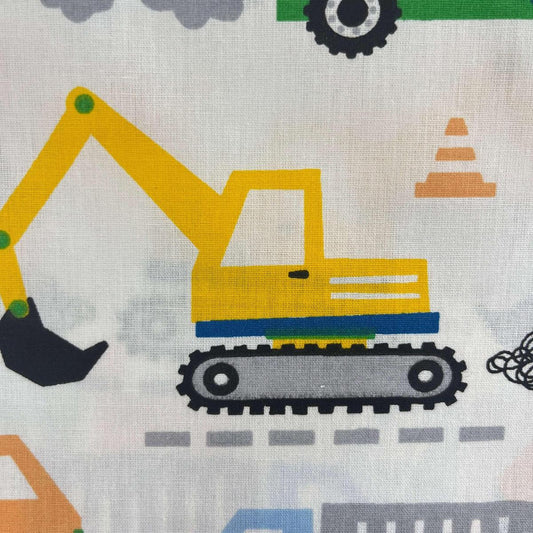 Coupon 100 % Coton 1m x 1m20 - Engins Chantiers - 7,77 €-Boutique MyTissus Marckolsheim Alsace