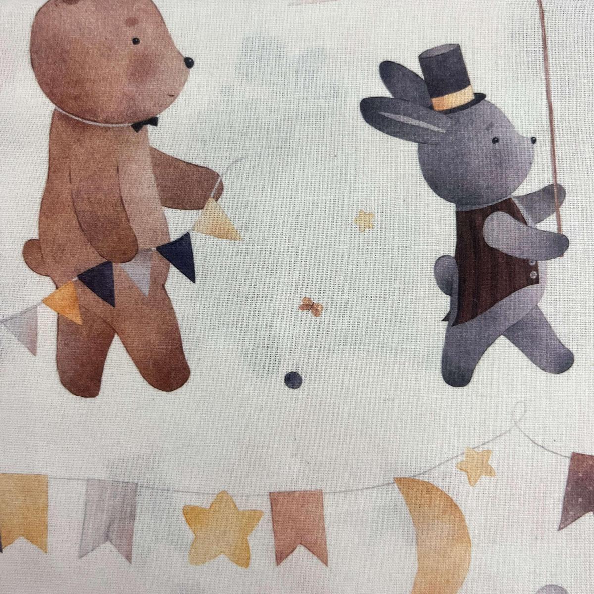 Coupon 100 % Coton 1m x 1m20 - Animaux au Cirque - 7,77 €-Boutique MyTissus Marckolsheim Alsace