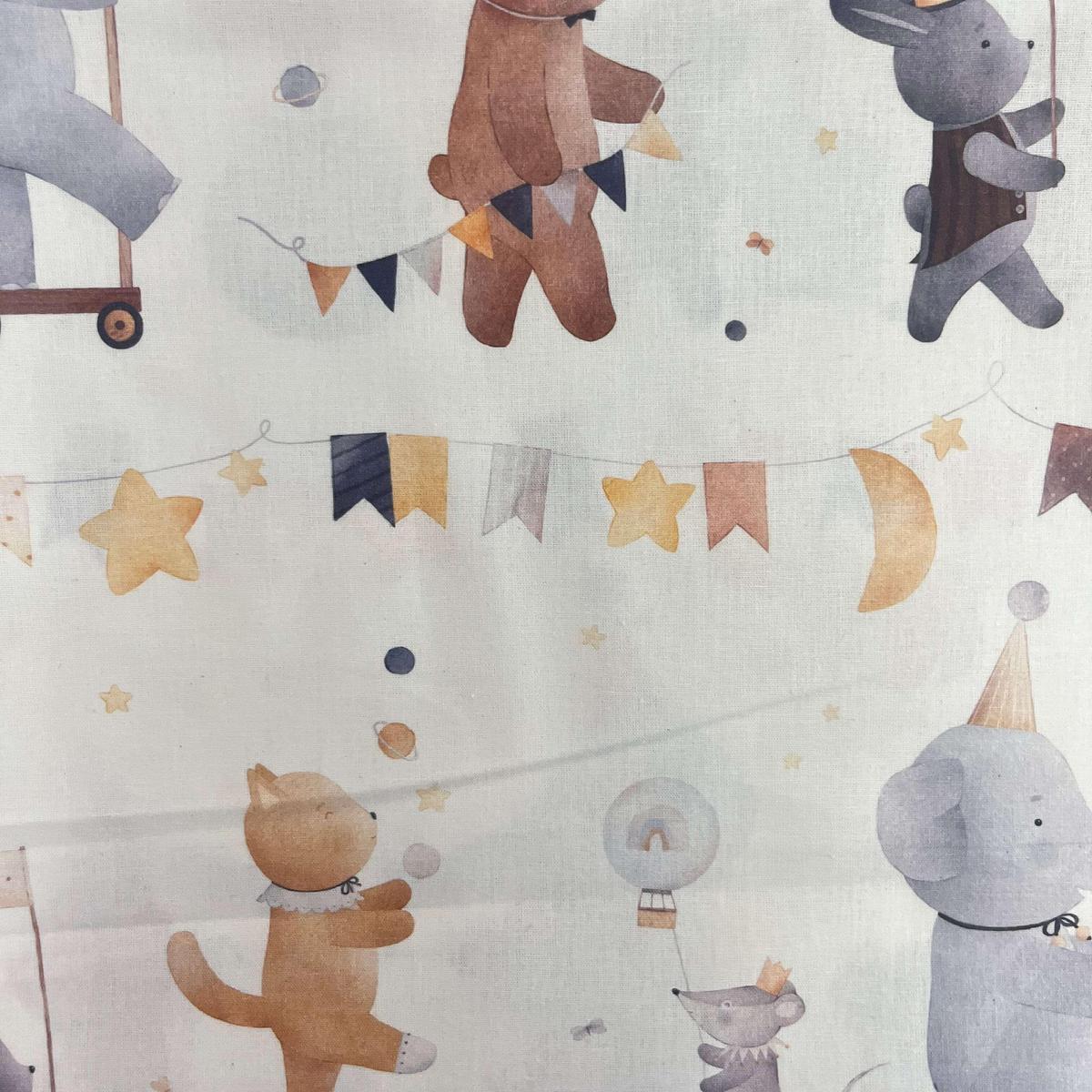 Coupon 100 % Coton 1m x 1m20 - Animaux au Cirque - 7,77 €-Boutique MyTissus Marckolsheim Alsace
