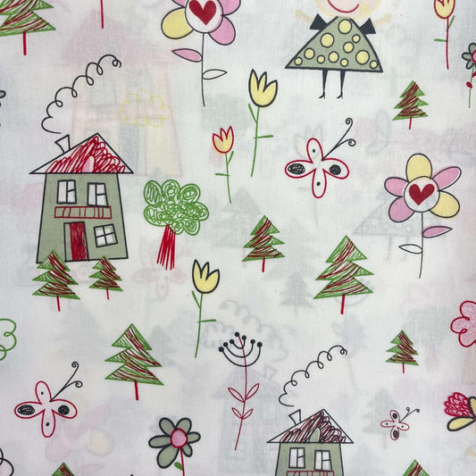 Coupon 100 % Coton 1m x 1m20 - Dessins Colorés - 7,77 €-Boutique MyTissus Marckolsheim Alsace