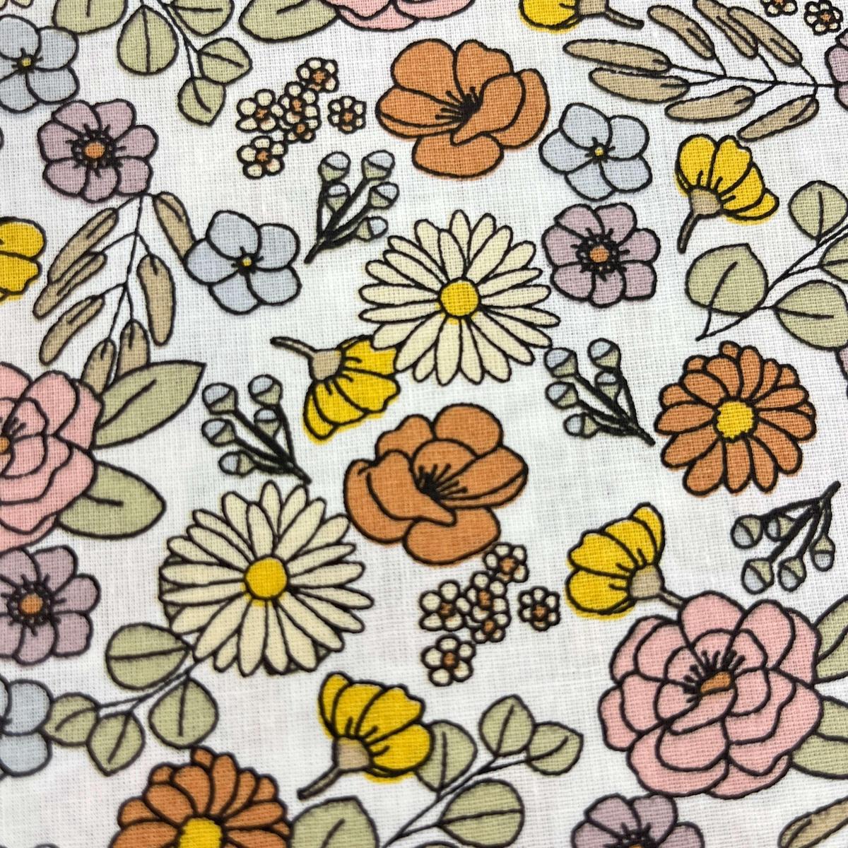 Coupon 100 % Coton 1m x 1m20 - Fleurs Automnales Style Liberty - 7,77 €-Boutique MyTissus Marckolsheim Alsace