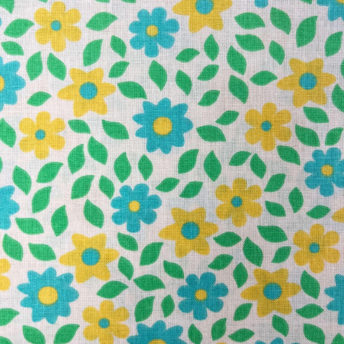 Coupon 100 % Coton 1m x 1m20 - Fleurs Style Liberty Jaune - 7,77 €-Boutique MyTissus Marckolsheim Alsace