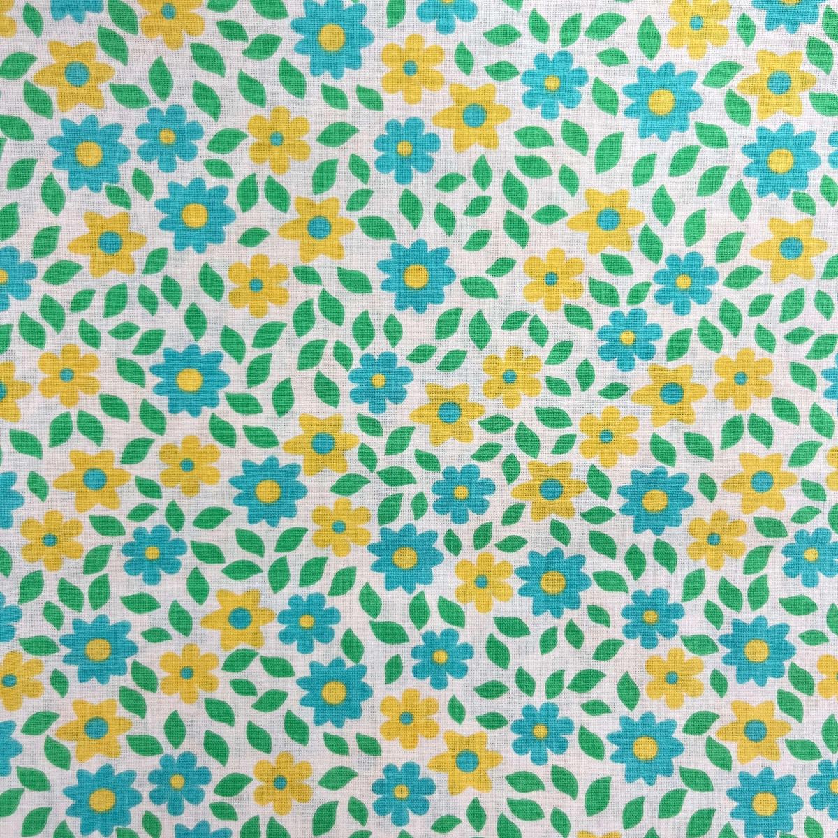 Coupon 100 % Coton 1m x 1m20 - Fleurs Style Liberty Jaune - 7,77 €-Boutique MyTissus Marckolsheim Alsace