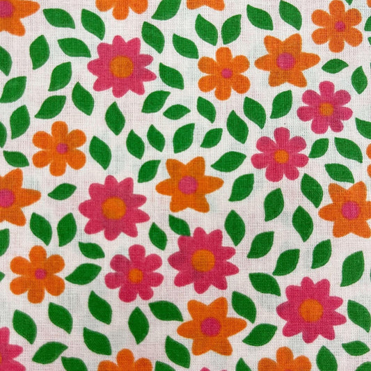 Le Coupon 120x100 Mytissus® - Fleurs Oranges pour Déco et Mode - Boutique MyTissus Marckolsheim Alsace