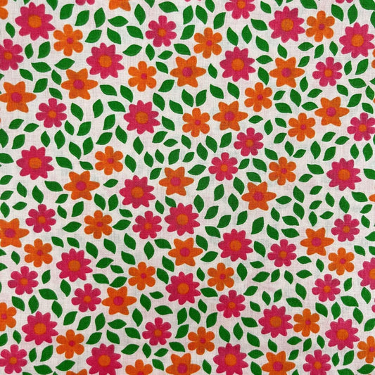 Le Coupon 120x100 Mytissus® - Fleurs Oranges pour Déco et Mode - Boutique MyTissus Marckolsheim Alsace