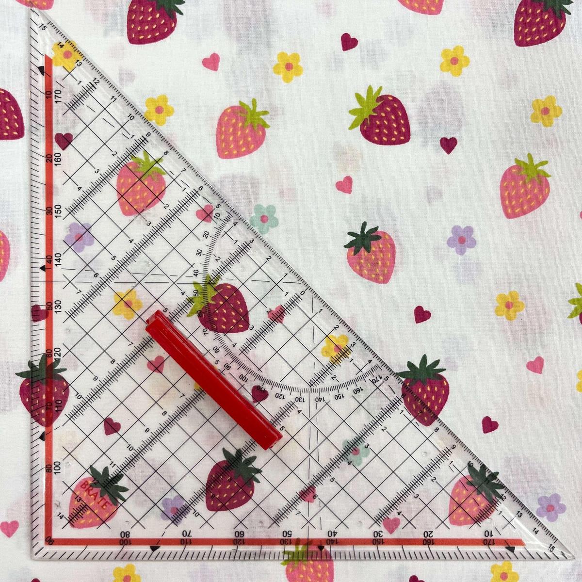 Coupon 100 % Coton 1m x 1m20 - Fraises Colorées - 7,77 €-Boutique MyTissus Marckolsheim Alsace