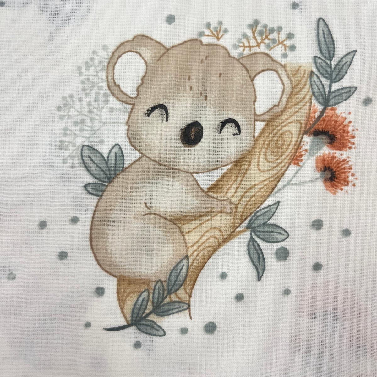 Coupon 100 % Coton 1m x 1m20 - Koala Mignon - 7,77 €-Boutique MyTissus Marckolsheim Alsace