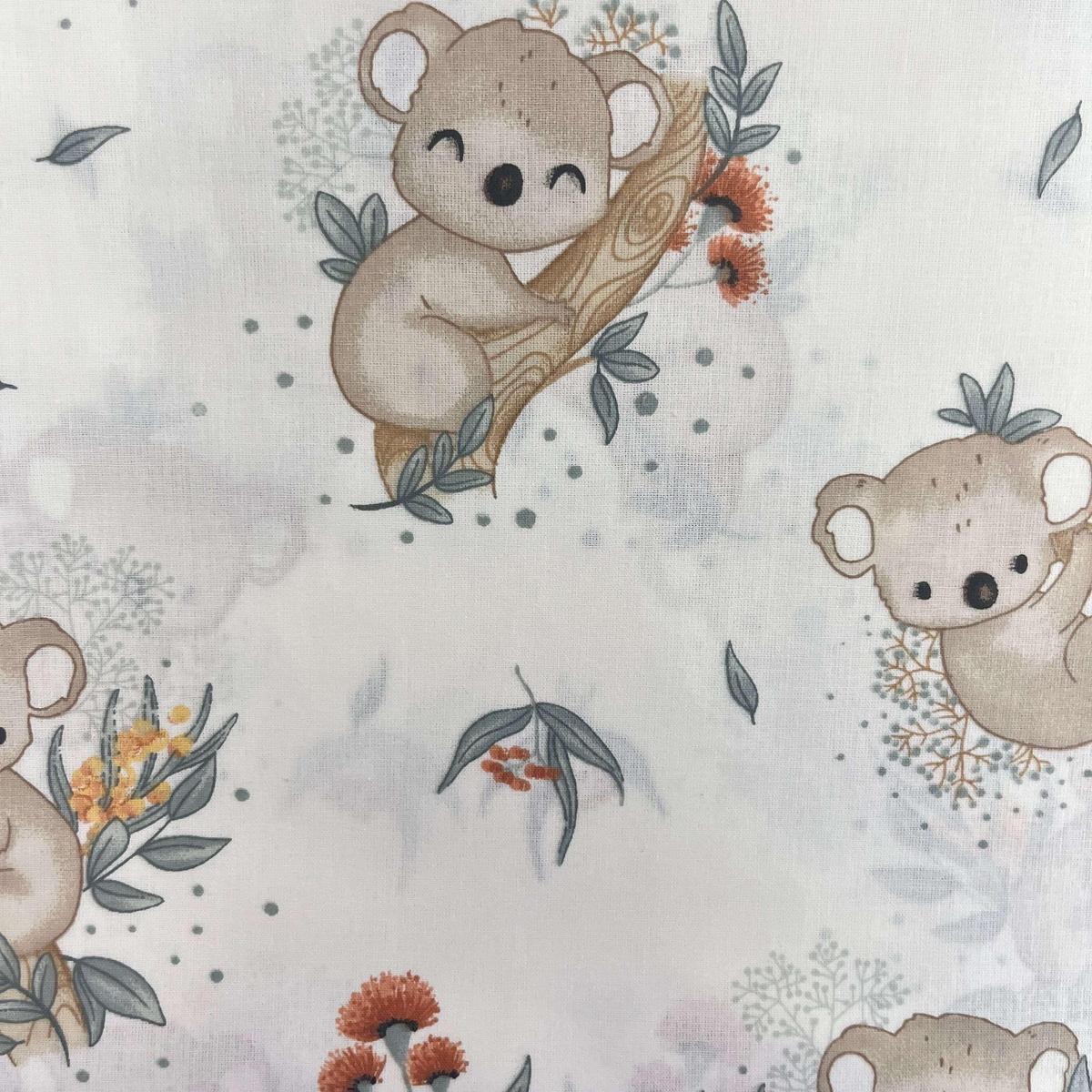 Coupon 100 % Coton 1m x 1m20 - Koala Mignon - 7,77 €-Boutique MyTissus Marckolsheim Alsace