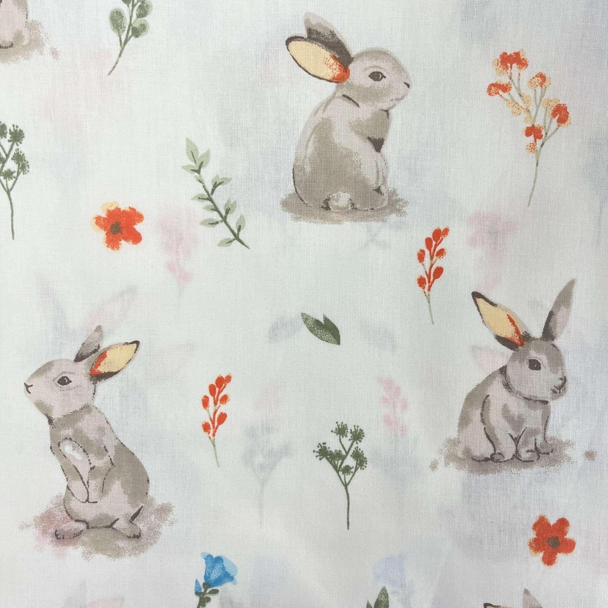 Coupon 100 % Coton 1m x 1m20 - Lapins Mignons - 7,77 €-Boutique MyTissus Marckolsheim Alsace