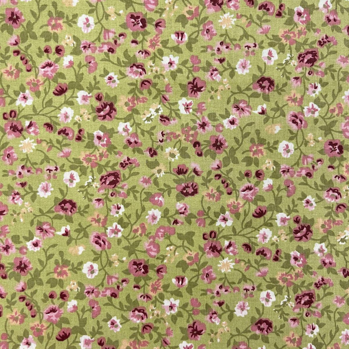 Coupon 100 % Coton 1m x 1m20 - Fleurs Style Liberty Vert - 7,77 €-Boutique MyTissus Marckolsheim Alsace