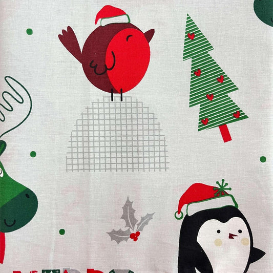 Coupon 100 % Coton 1m x 1m20 - Merry Christmas Gris - 7,77 €-Boutique MyTissus Marckolsheim Alsace