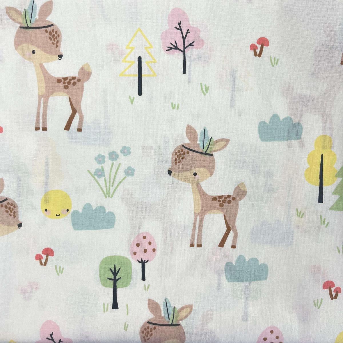 Coupon 100 % Coton 1m x 1m20 - Animaux Forêt - 7,77 €-Boutique MyTissus Marckolsheim Alsace