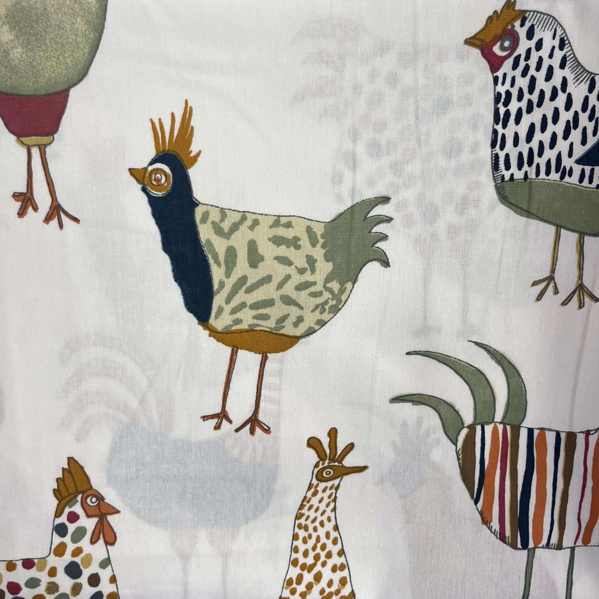 Coupon 100 % Coton 1m x 1m20 - Poules Basse Cour - 7,77 €-Boutique MyTissus Marckolsheim Alsace