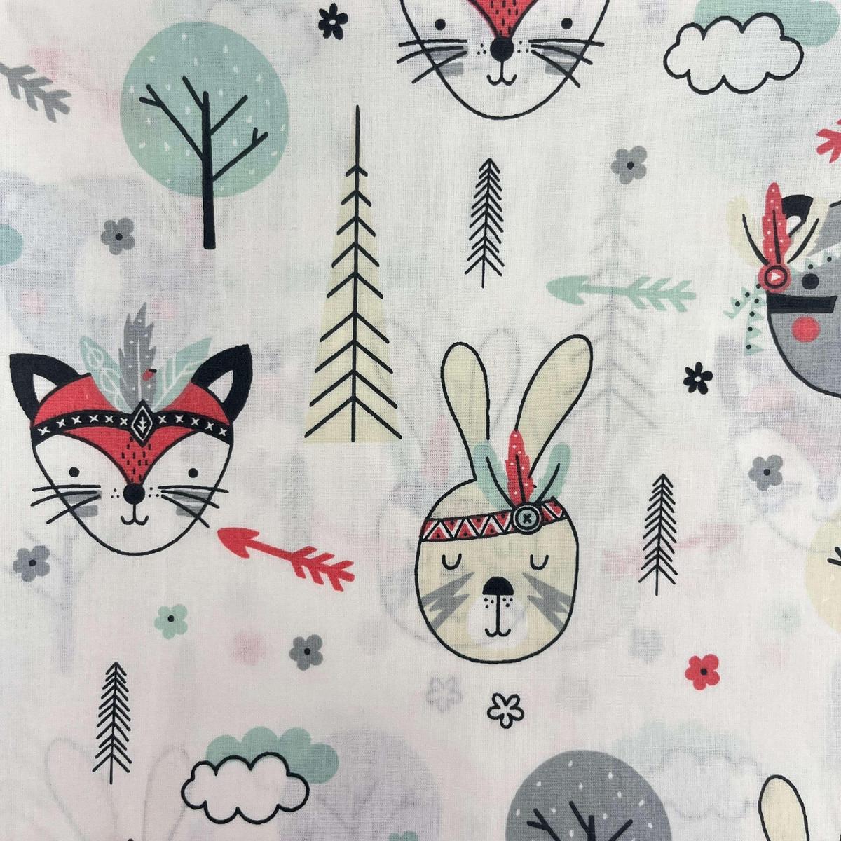 Coupon 100 % Coton 1m x 1m20 - Animaux Indiens - 7,77 €-Boutique MyTissus Marckolsheim Alsace