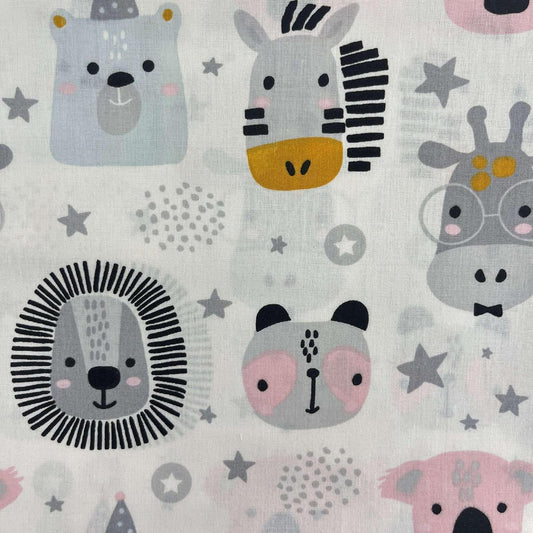 Coupon 100 % Coton 1m x 1m20 - Têtes Animaux - 7,77 €-Boutique MyTissus Marckolsheim Alsace