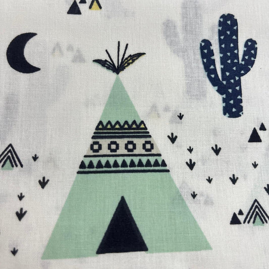 Coupon 100 % Coton 1m x 1m20 - Tipis & Cactus - 7,77 €-Boutique MyTissus Marckolsheim Alsace