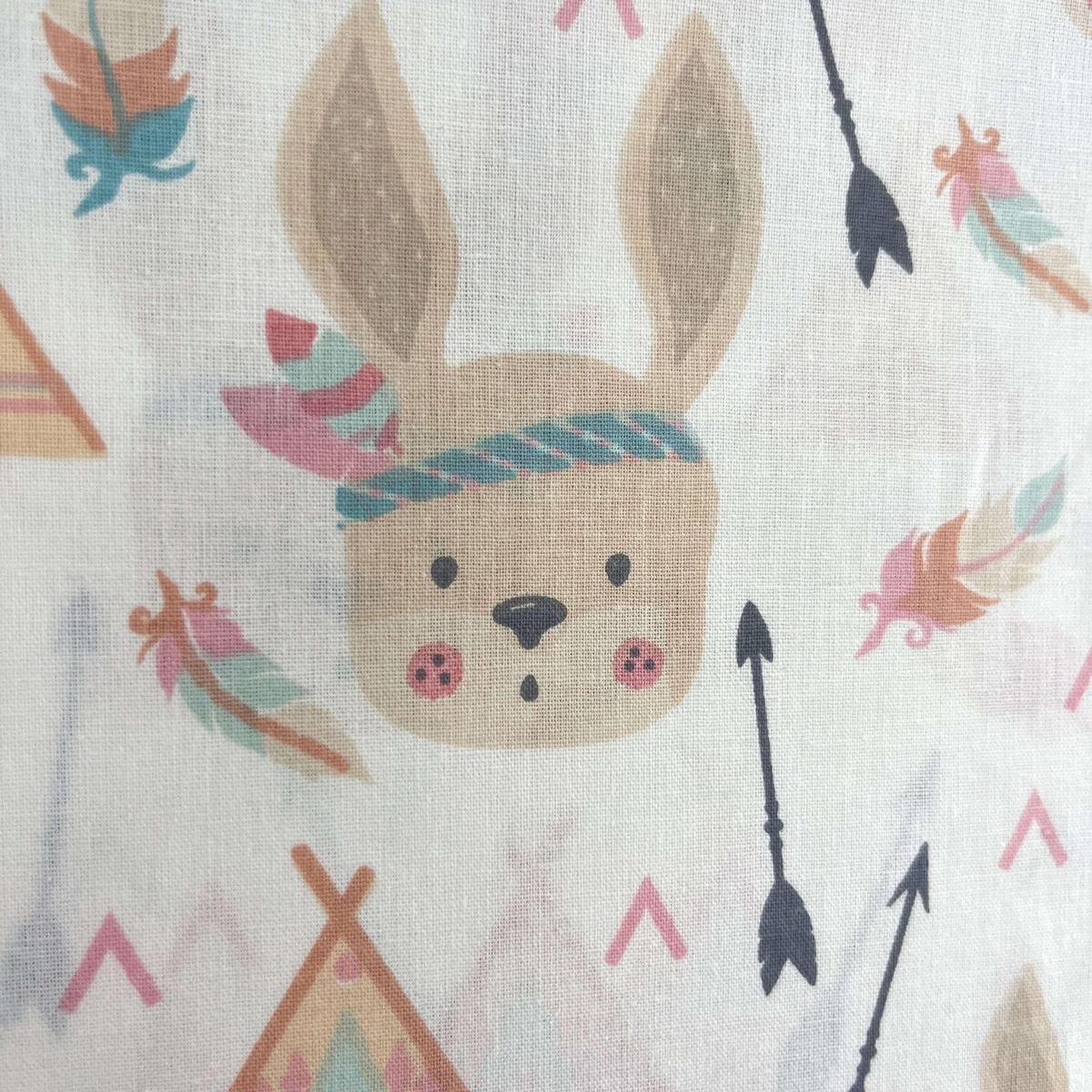 Coupon 100 % Coton 1m x 1m20 - Tipis et Animaux - 7,77 €-Boutique MyTissus Marckolsheim Alsace