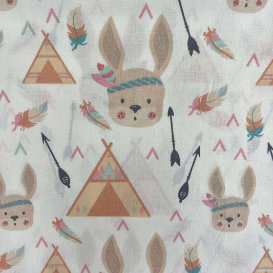 Coupon 100 % Coton 1m x 1m20 - Tipis et Animaux - 7,77 €-Boutique MyTissus Marckolsheim Alsace