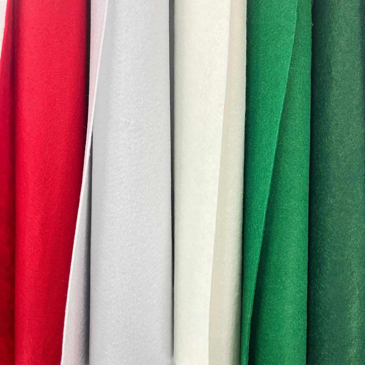 Lot de 5 Coupons de Feutrine Fine 1,5 mm - Couleurs Traditionnelles Noël pour Déco et Mode - Boutique MyTissus Marckolsheim Alsace