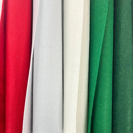 Lot de 5 Coupons de Feutrine Fine 1,5 mm - Couleurs Traditionnelles Noël pour Déco et Mode - Boutique MyTissus Marckolsheim Alsace