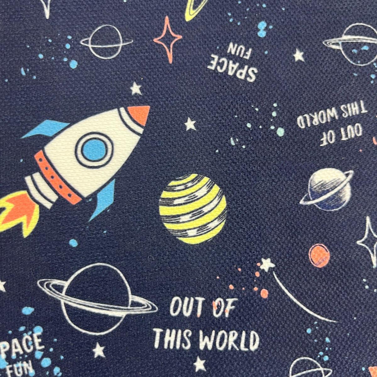 Tissu Astronautes et Espace - Motif Enfant Création Mytissus pour Déco et Mode - Boutique MyTissus Marckolsheim Alsace