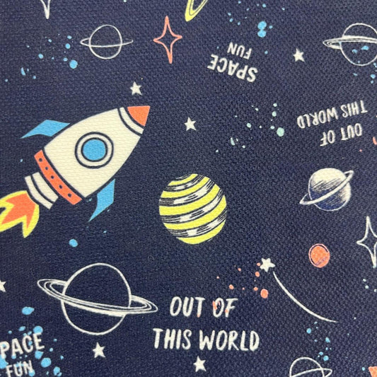 Tissu Astronautes et Espace - Motif Enfant Création Mytissus pour Déco et Mode - Boutique MyTissus Marckolsheim Alsace