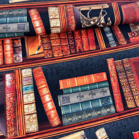 Tissu Bibliothèque Vintage Trompe-l'œil - Réalisme Photo Mytissus pour Déco et Mode - Boutique MyTissus Marckolsheim Alsace