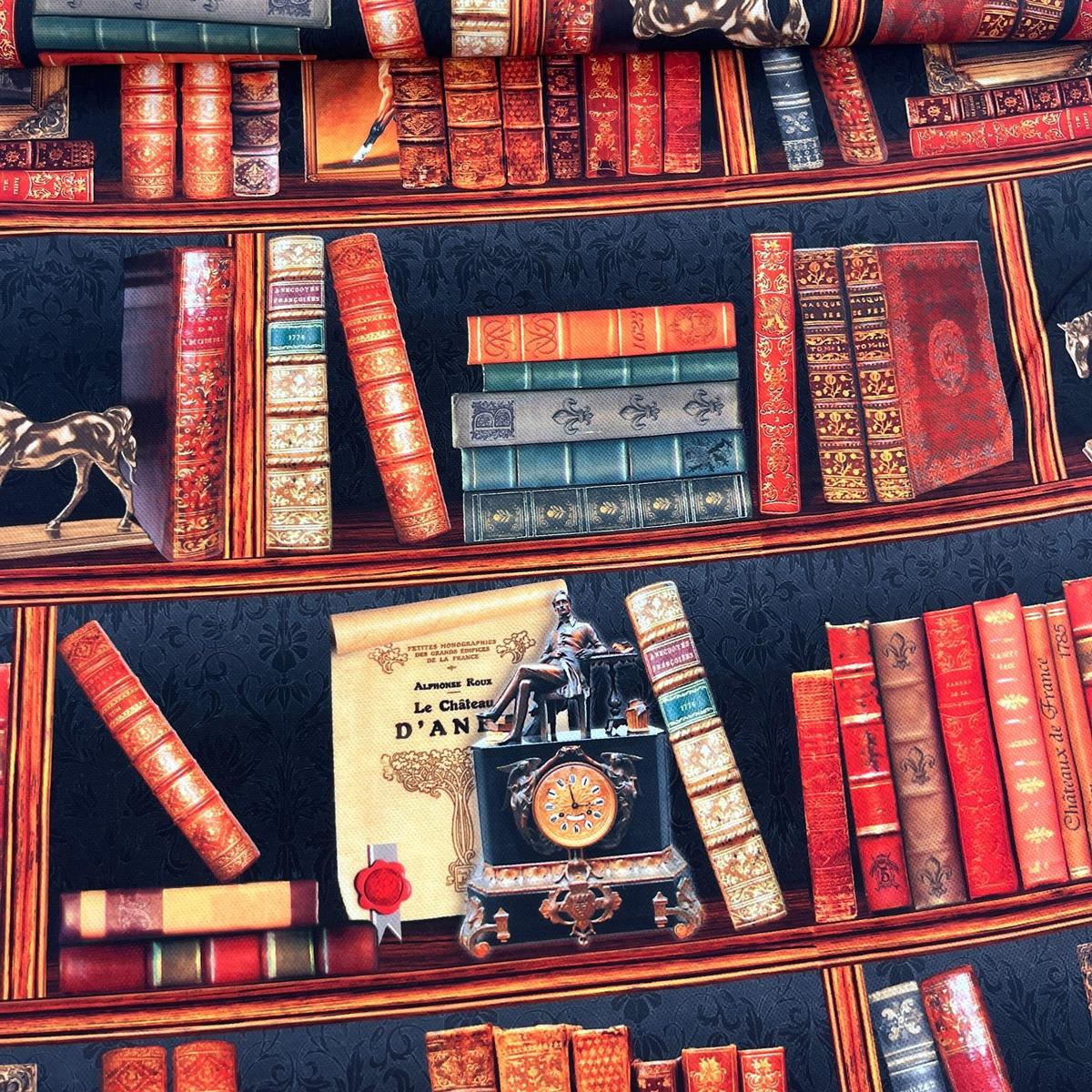 Tissu Bibliothèque Vintage Trompe-l'œil - Réalisme Photo Mytissus pour Déco et Mode - Boutique MyTissus Marckolsheim Alsace