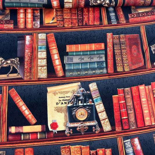 Tissu Bibliothèque Vintage Trompe-l'œil - Réalisme Photo Mytissus pour Déco et Mode - Boutique MyTissus Marckolsheim Alsace