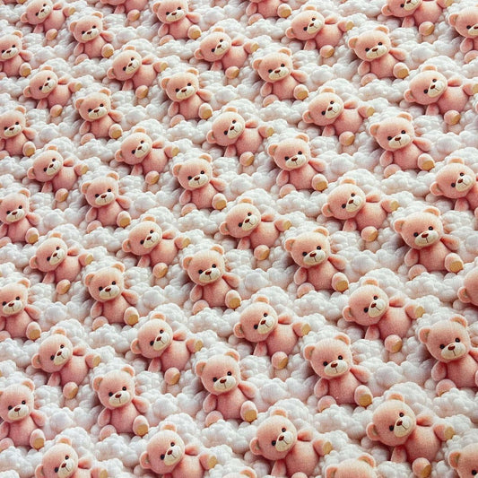 Tissu Coton 3D - Ourson pour Déco et Mode - Boutique MyTissus Marckolsheim Alsace