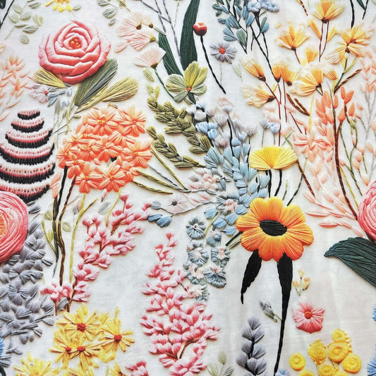 Tissu Coton 3D - Printemps Coloré pour Déco et Mode - Boutique MyTissus Marckolsheim Alsace