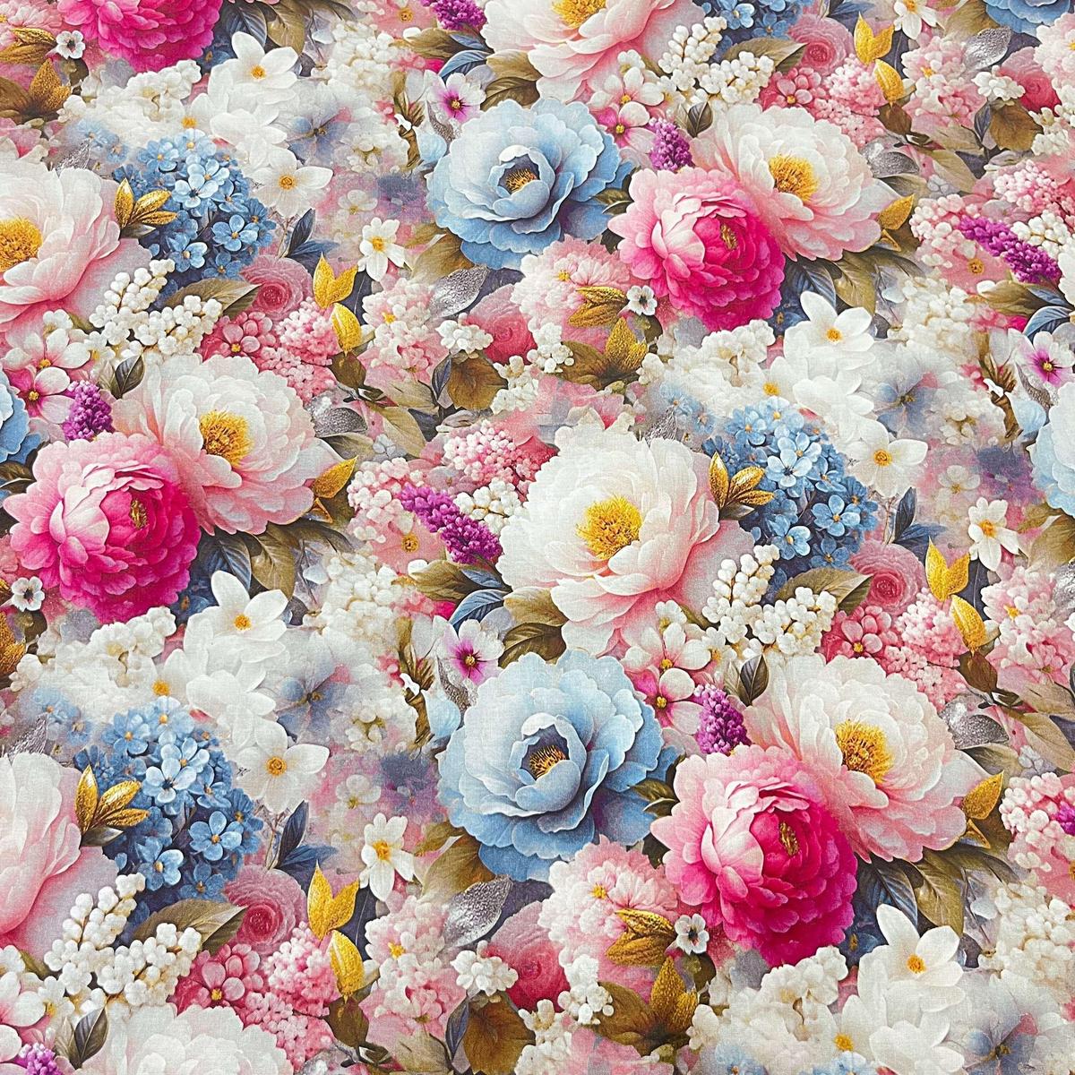 Tissu Coton 3D - Roses Aquarelle pour Déco et Mode - Boutique MyTissus Marckolsheim Alsace