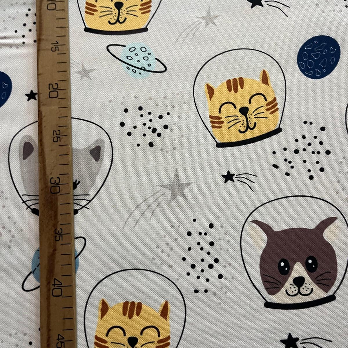 Tissu Impression Numérique - Chat Astronaute Space Cat MyTissus pour Déco et Mode - Boutique MyTissus Marckolsheim Alsace