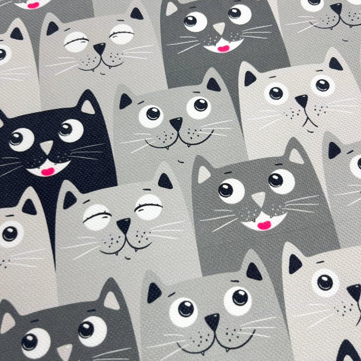 Tissu Impression Numérique - Chats Heureux Coeur pour Déco et Mode - Boutique MyTissus Marckolsheim Alsace