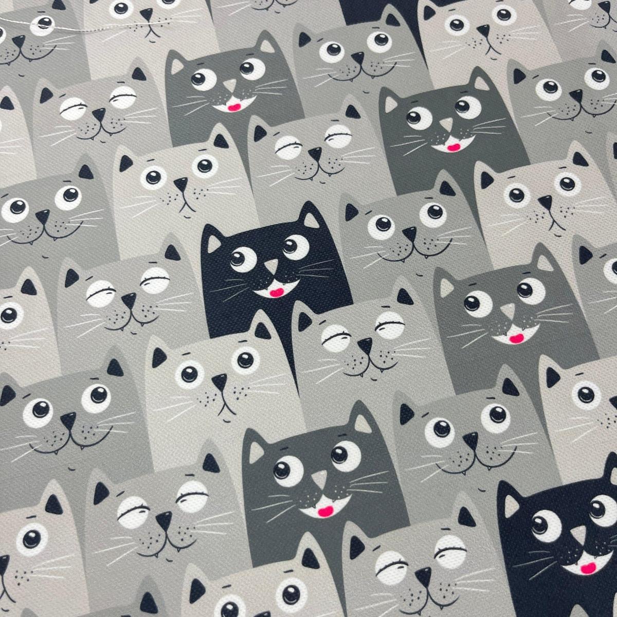 Tissu Impression Numérique - Chats Heureux Coeur pour Déco et Mode - Boutique MyTissus Marckolsheim Alsace