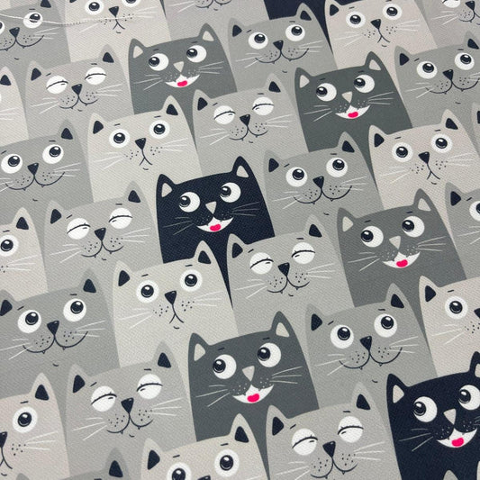 Tissu Impression Numérique - Chats Heureux Coeur pour Déco et Mode - Boutique MyTissus Marckolsheim Alsace