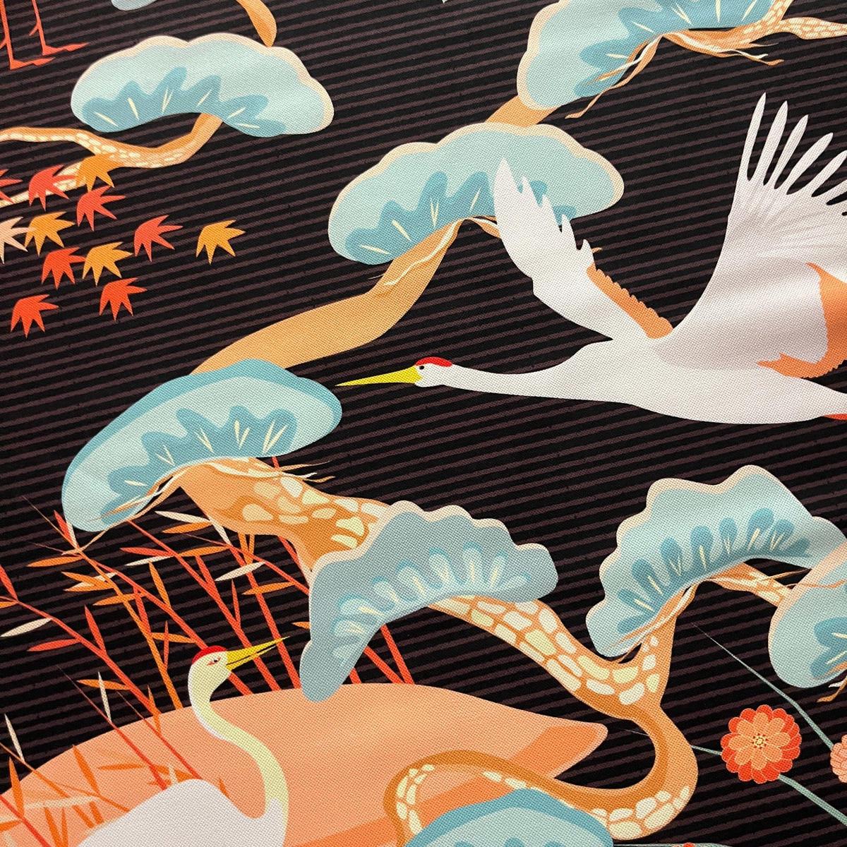 Tissu Impression Numérique "Cigogne Futuriste" - Anthracite - MyTissus pour Déco et Mode - Boutique MyTissus Marckolsheim Alsace