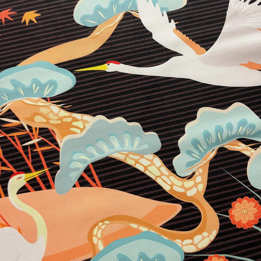 Tissu Impression Numérique "Cigogne Futuriste" - Anthracite - MyTissus pour Déco et Mode - Boutique MyTissus Marckolsheim Alsace