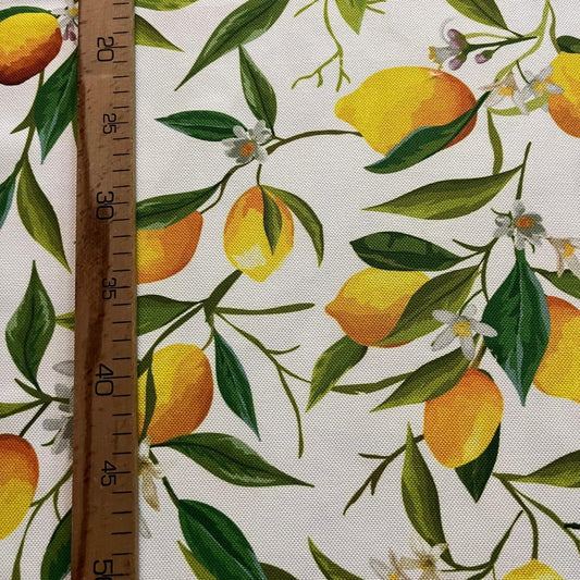 Tissu Impression Numérique - Citrons et Fleurs pour Déco et Mode - Boutique MyTissus Marckolsheim Alsace